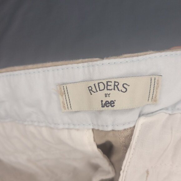 Riders By Lee Khaki Pants Cropped Length Chino Casual Size 10 - Picture 6 of 10